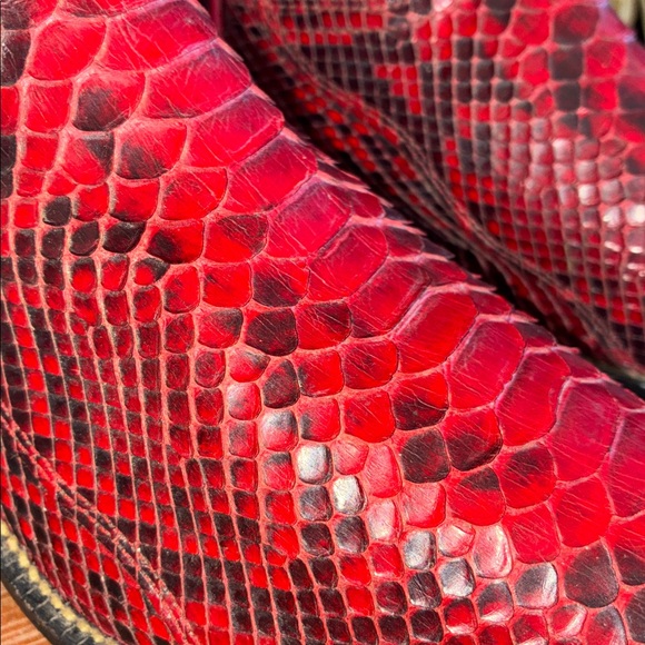 Justin Boots Red and Black Heeled Boots - Picture 7 of 16